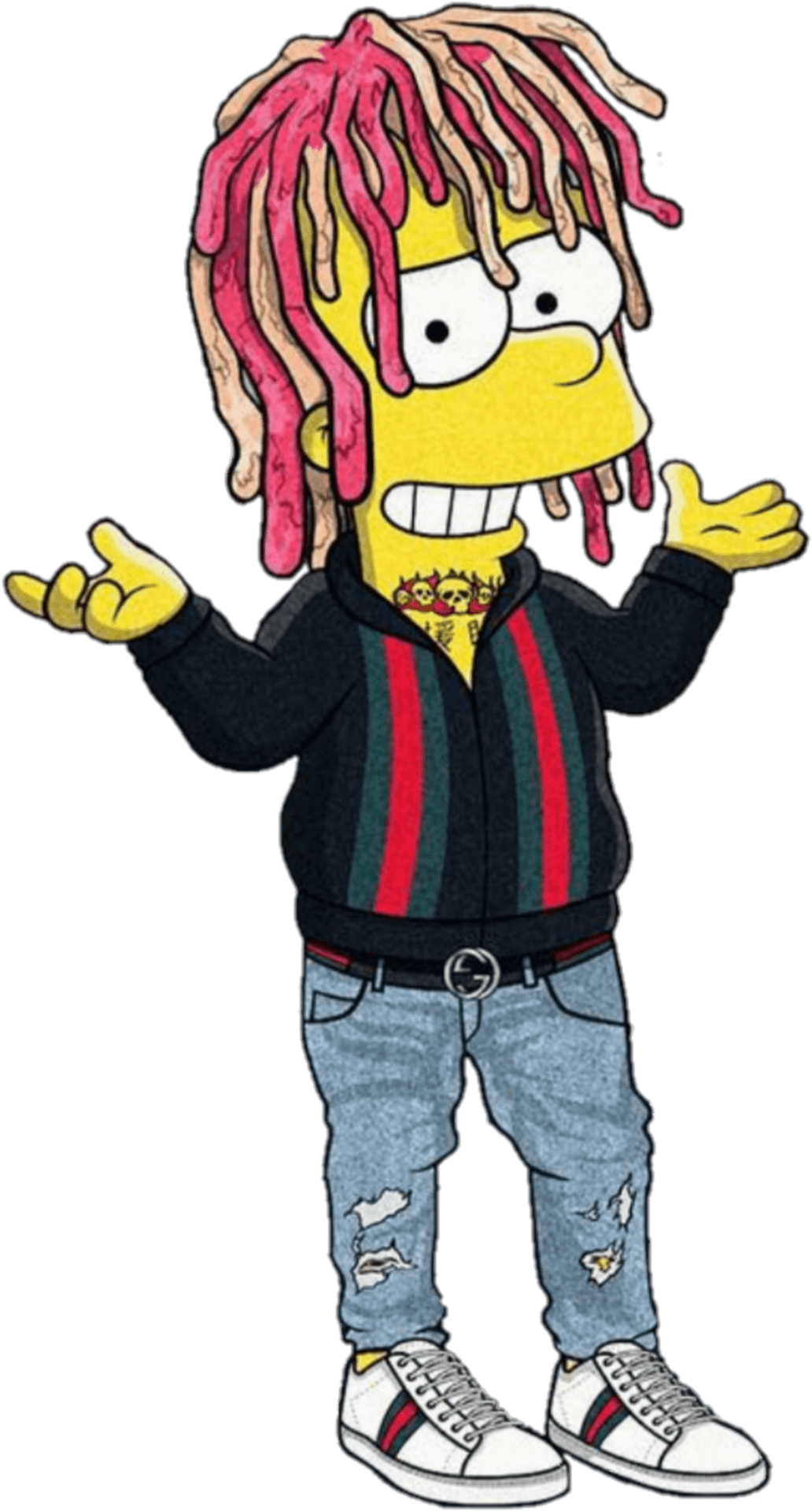 Stylized Bart Simpson Character PNG