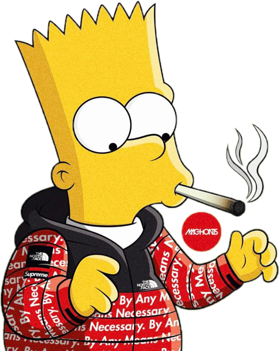 Download Stylized Bart Simpson Smoking | Wallpapers.com