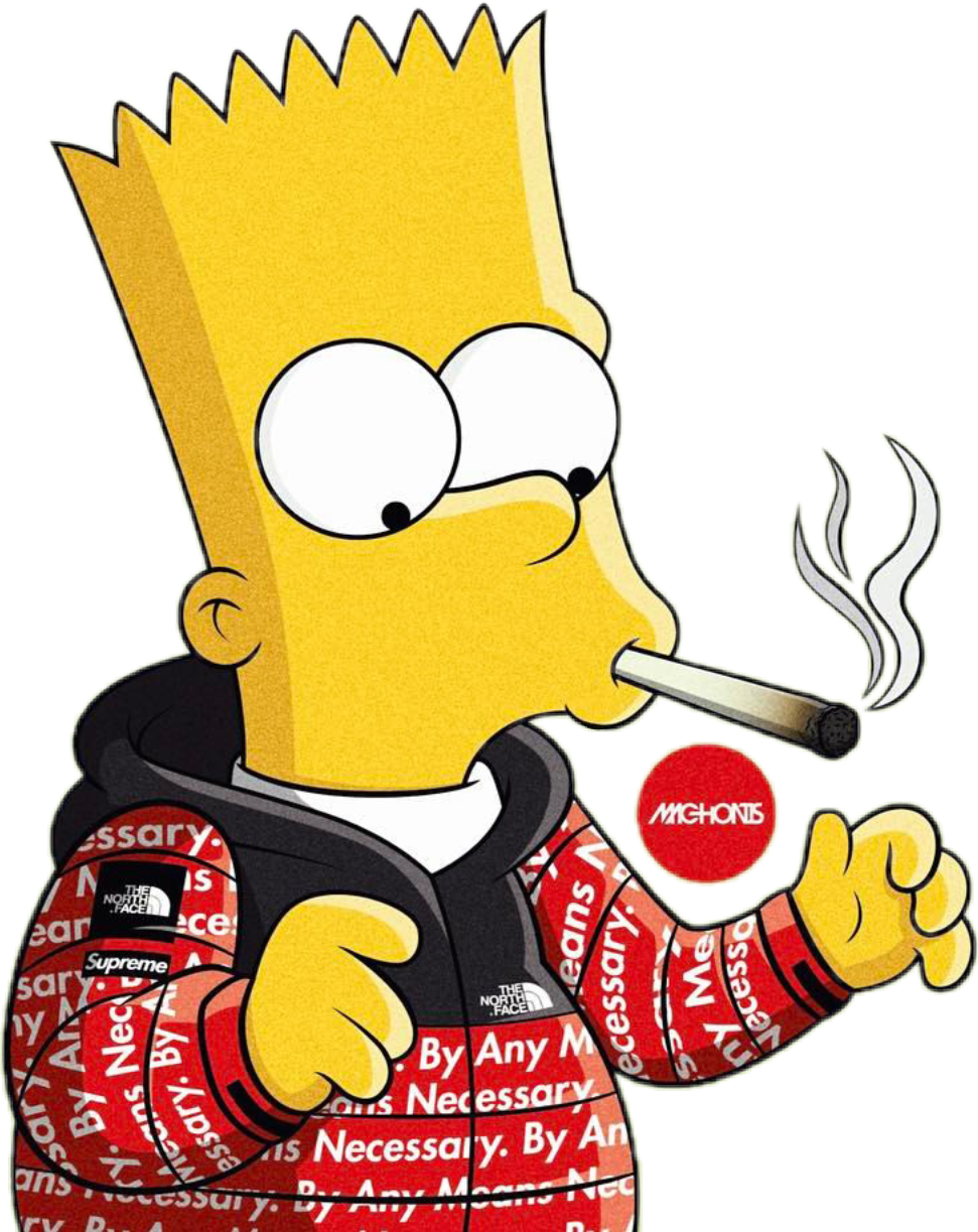 Stylized Bart Simpson Smoking PNG