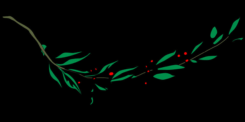 Stylized Bayleaf Branch Graphic PNG