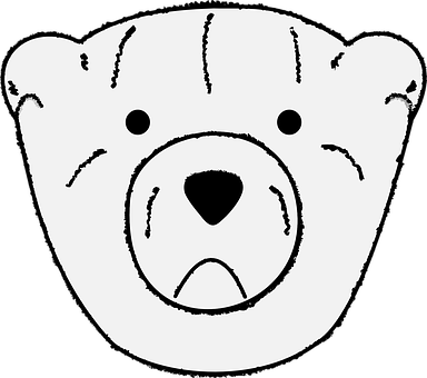 Stylized Bear Face Graphic PNG