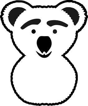 Stylized Bear Face Outline PNG