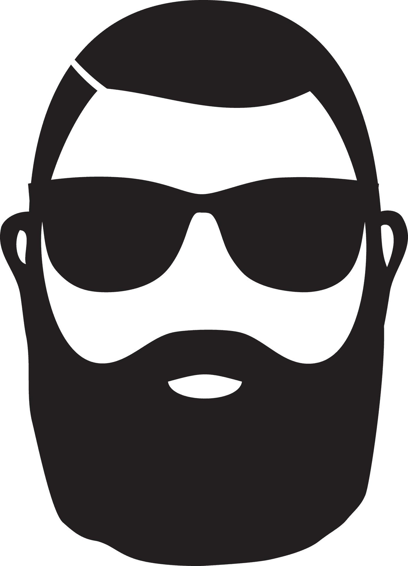Stylized Beardand Sunglasses Icon PNG