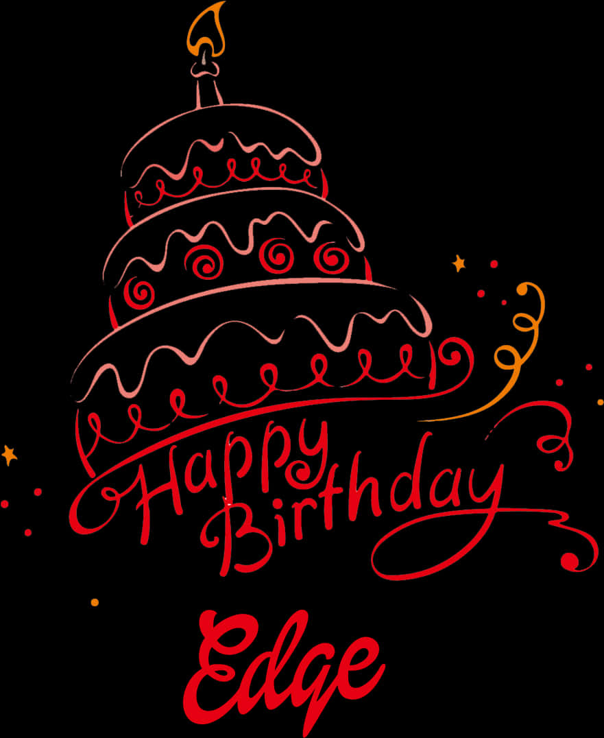 Stylized Birthday Cake Illustration PNG