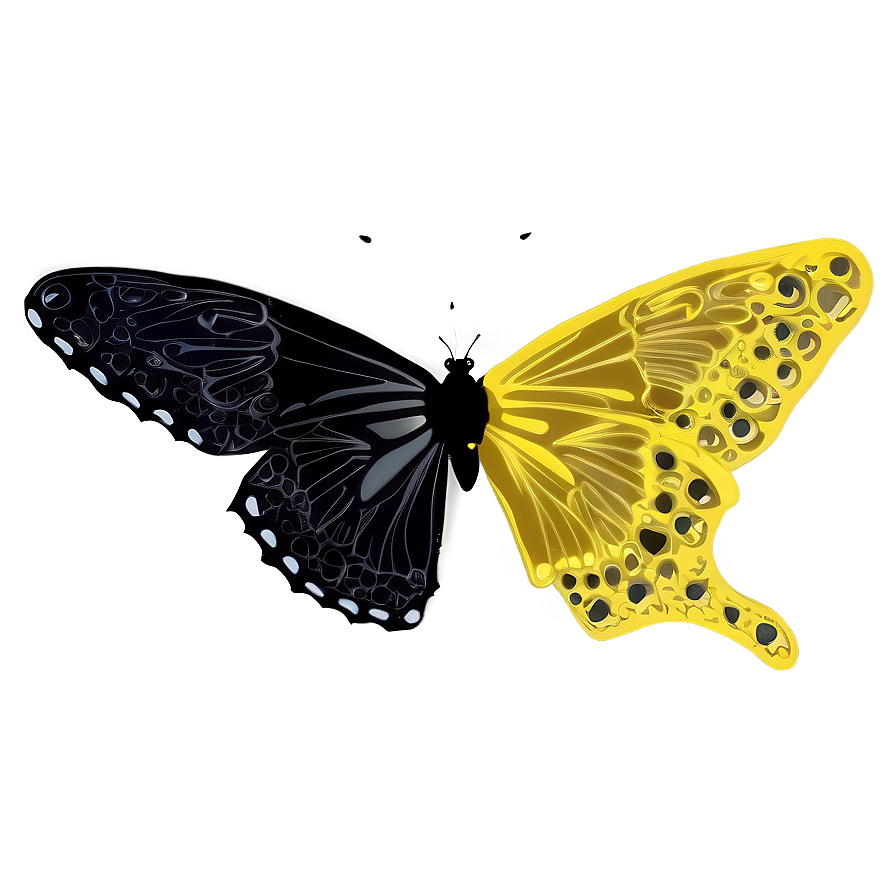 Stylized Black Butterfly Png Ilu48 PNG