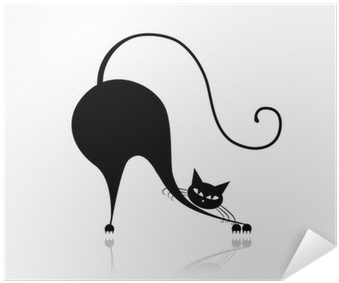 Stylized Black Cat Artwork PNG