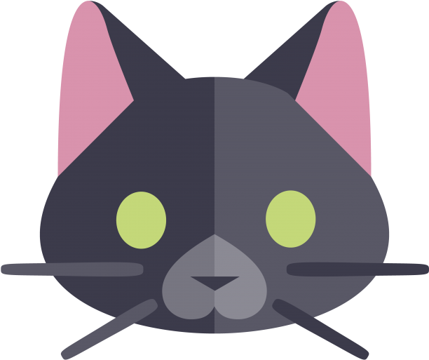 Stylized Black Cat Graphic PNG