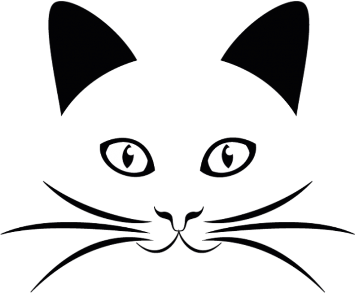 Stylized Black Cat Illustration PNG