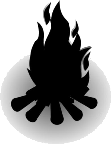 Stylized Black Flame Graphic PNG