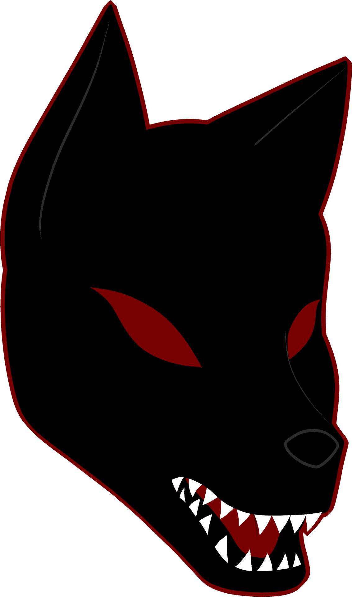 Stylized Black Fox Head Graphic PNG