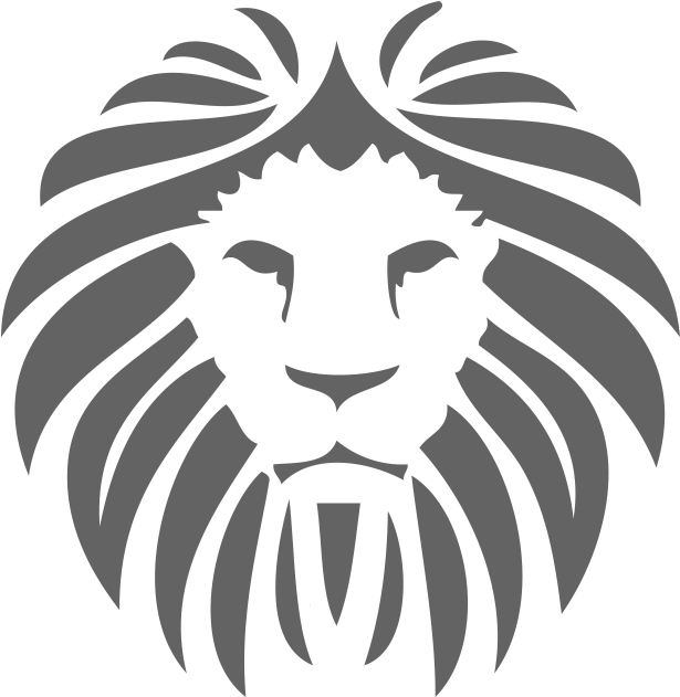Stylized Black Lion Logo PNG