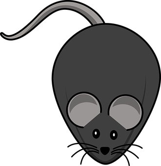 Stylized Black Mouse Graphic PNG