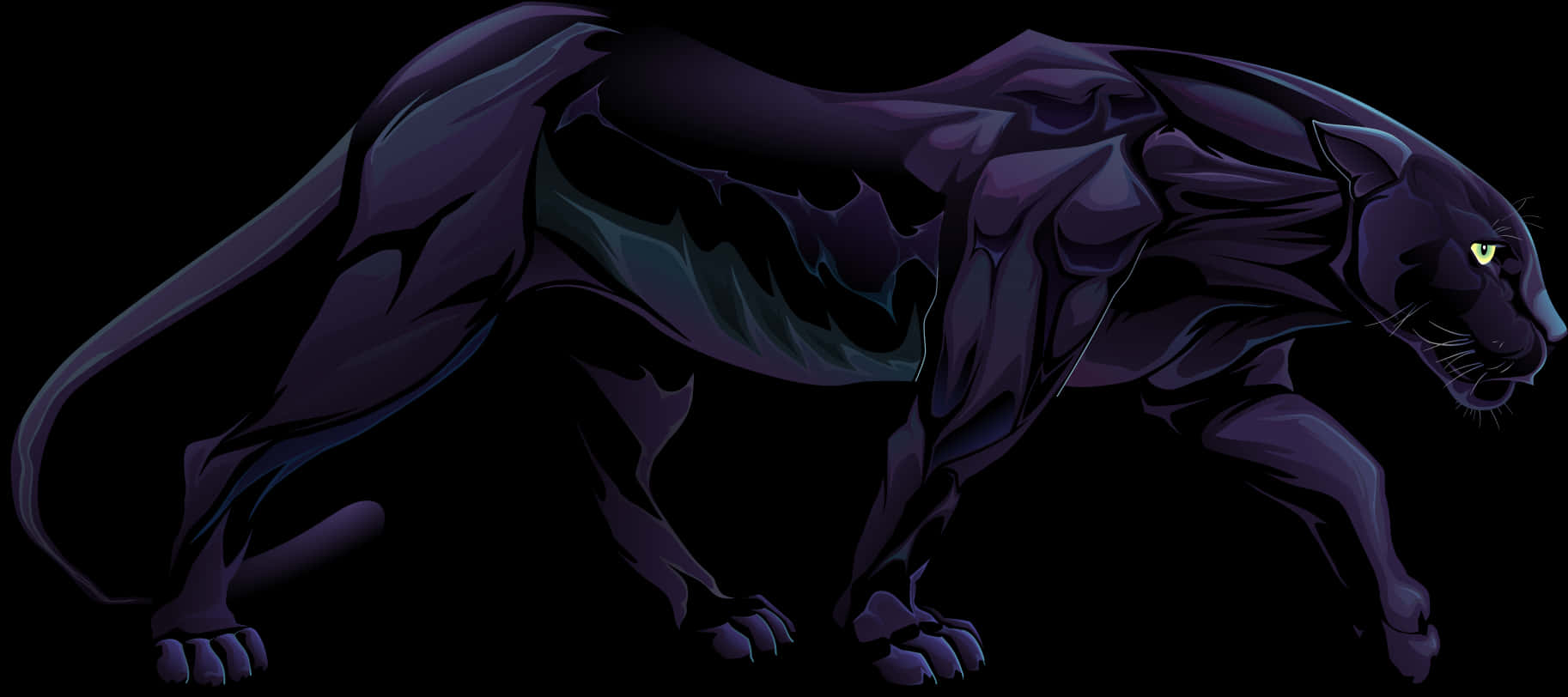 Stylized Black Panther Artwork PNG