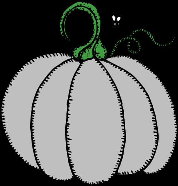 Stylized Black Pumpkin Illustration PNG