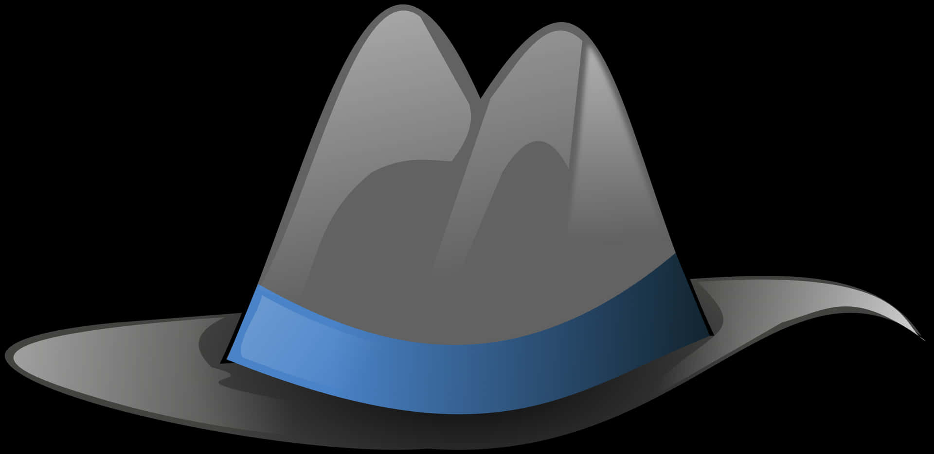 Stylized Black Sombrerowith Blue Band PNG