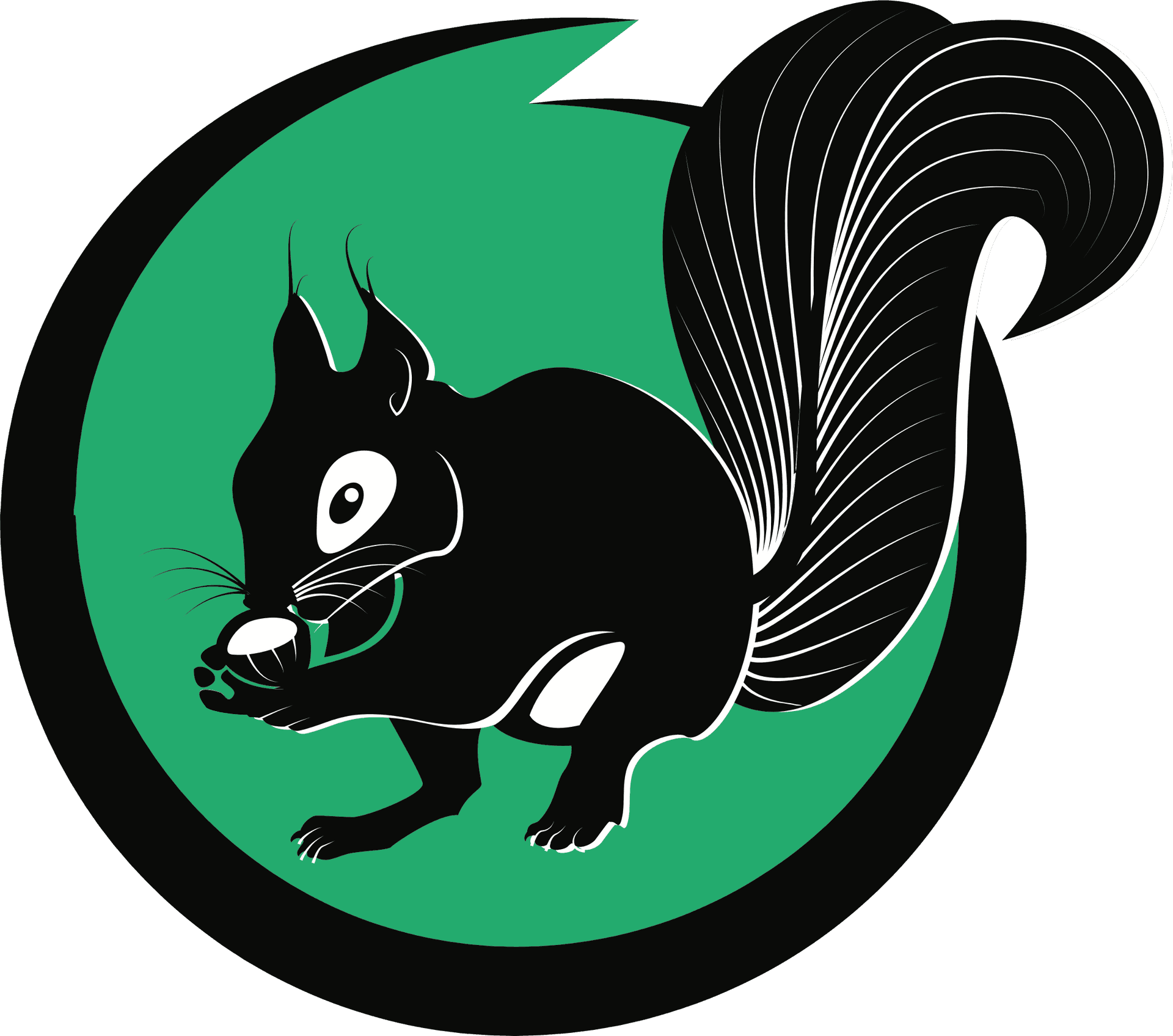 Stylized Black Squirrel Graphic PNG