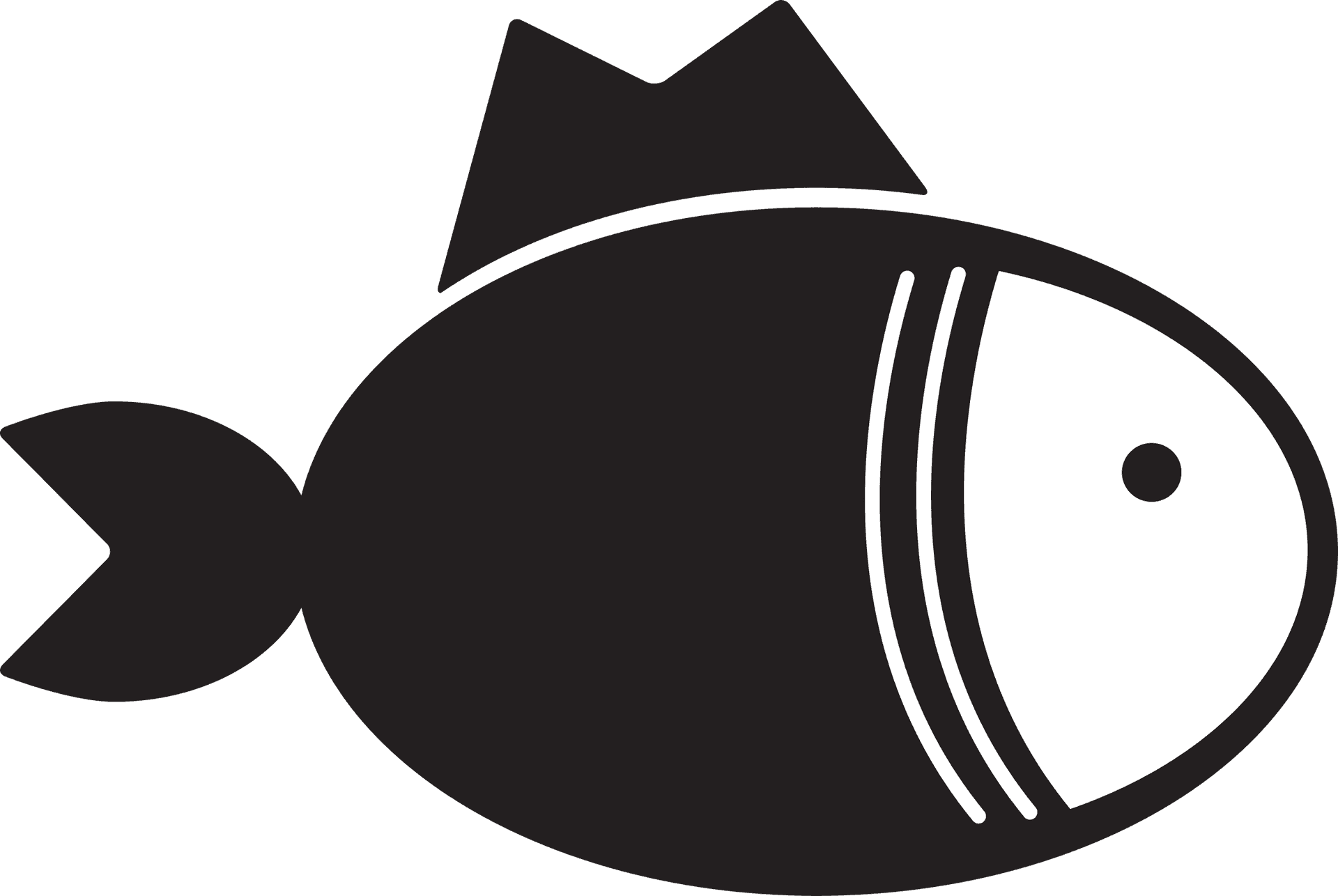 Stylized Black Tuna Icon PNG