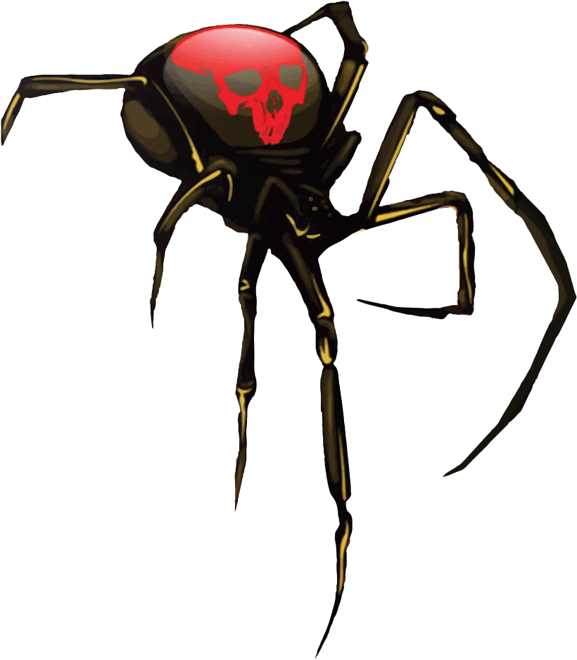 Stylized Black Widow Spider PNG