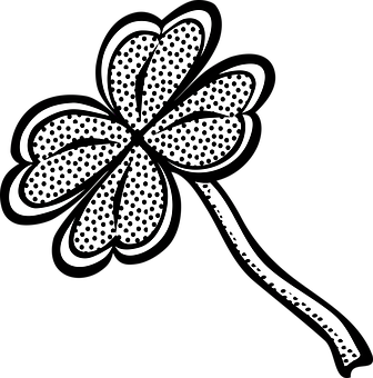 Stylized Blackand White Clover PNG