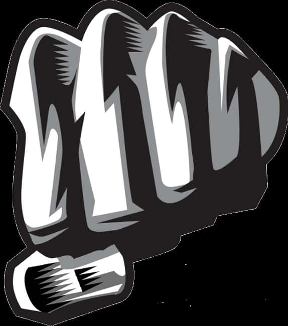 Stylized Blackand White Fist Illustration PNG