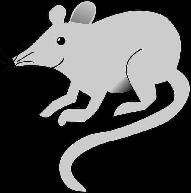 Stylized Blackand White Rat Illustration PNG
