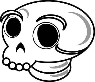 Stylized Blackand White Skull Graphic PNG