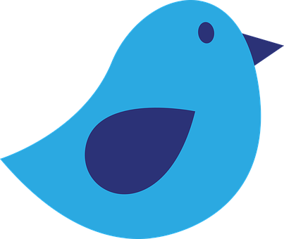 Stylized Blue Bird Graphic PNG