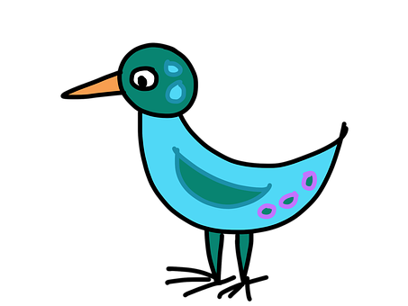 Stylized Blue Bird Illustration PNG