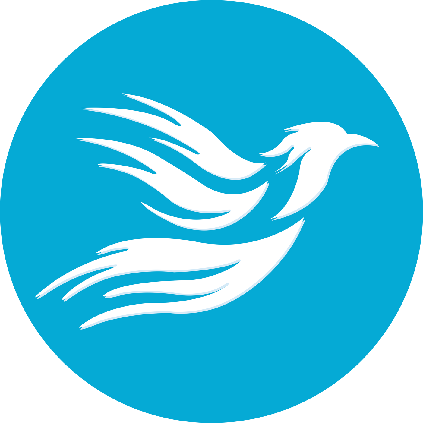 Stylized Blue Bird Logo PNG