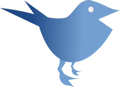Stylized Blue Bird Silhouette PNG