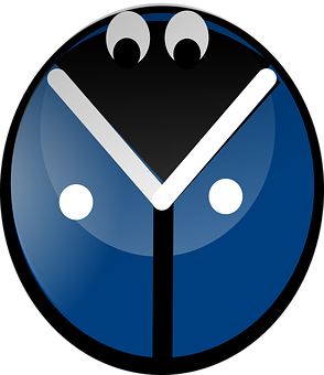 Stylized Blue Bug Icon PNG