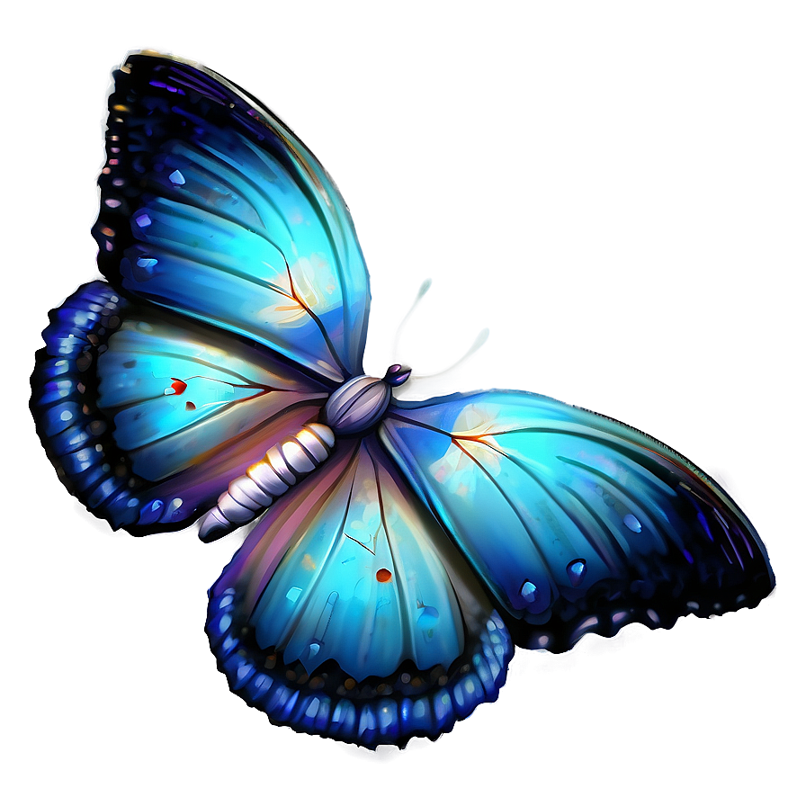 Stylized Blue Butterflies Png 06132024 PNG