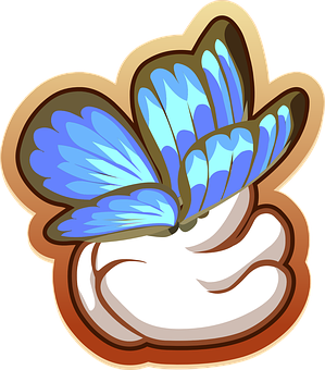 Stylized Blue Butterfly Graphic PNG