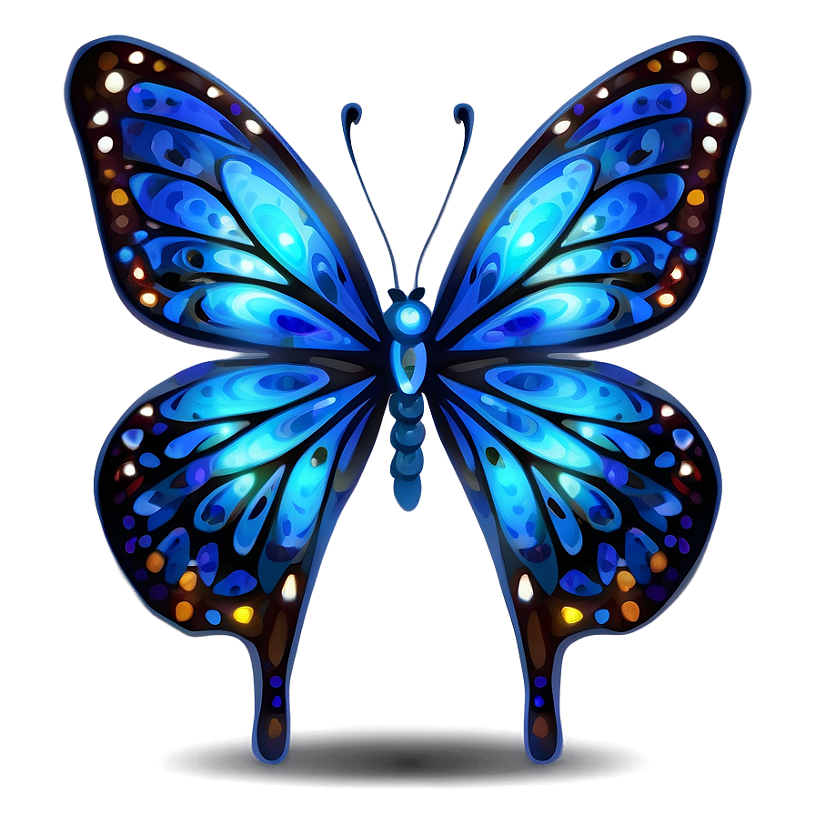 Download Stylized Blue Butterfly Png 13 | Wallpapers.com