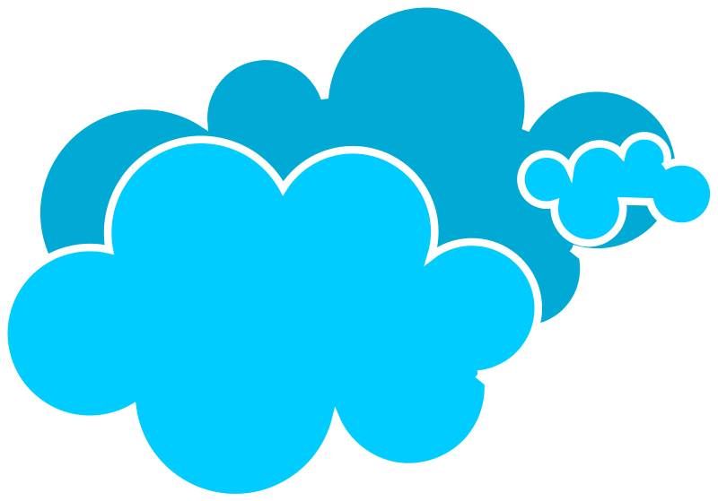 Stylized Blue Clouds Vector PNG