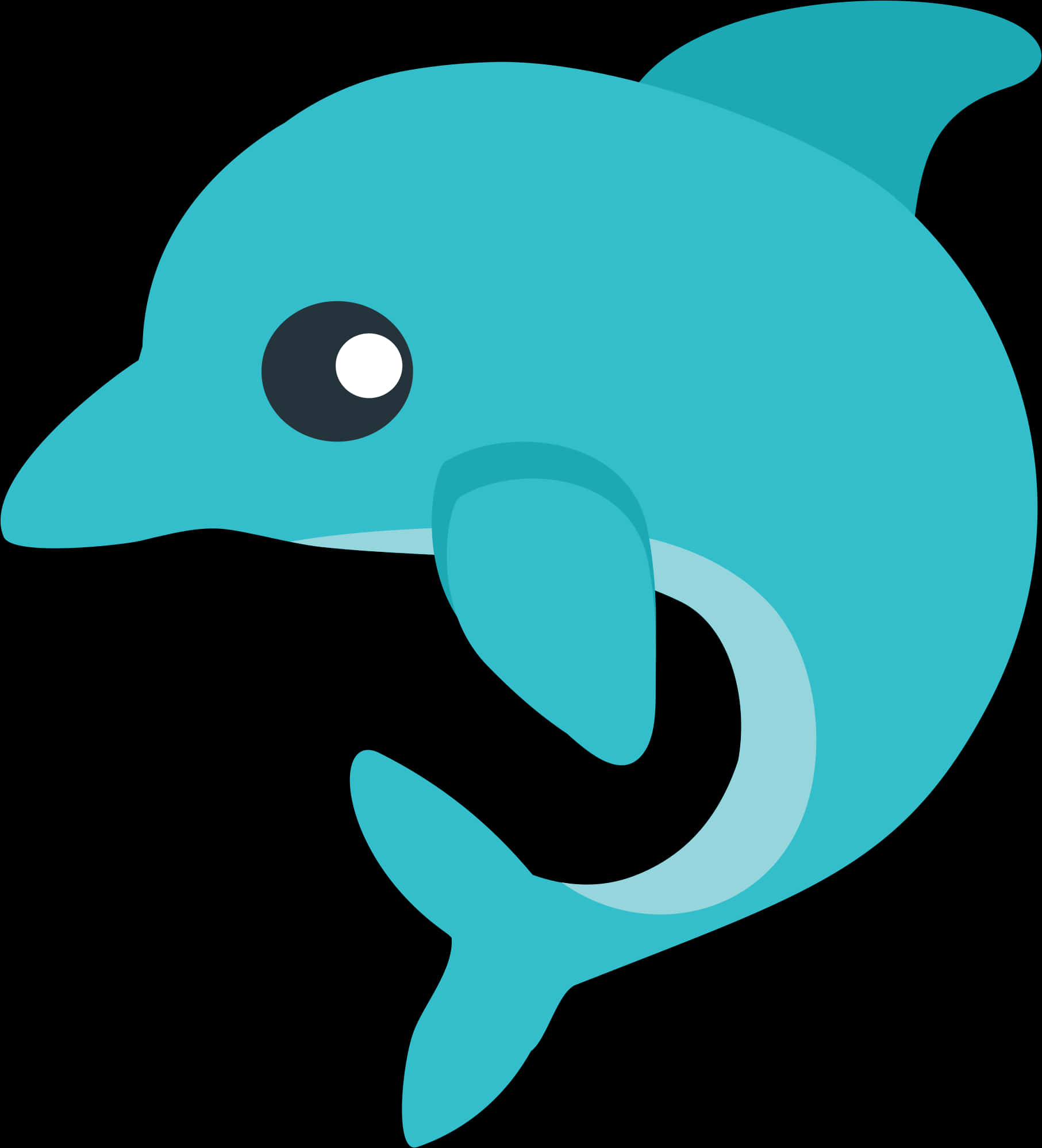 Stylized Blue Dolphin Graphic PNG