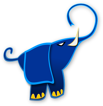 Stylized Blue Elephant Graphic PNG