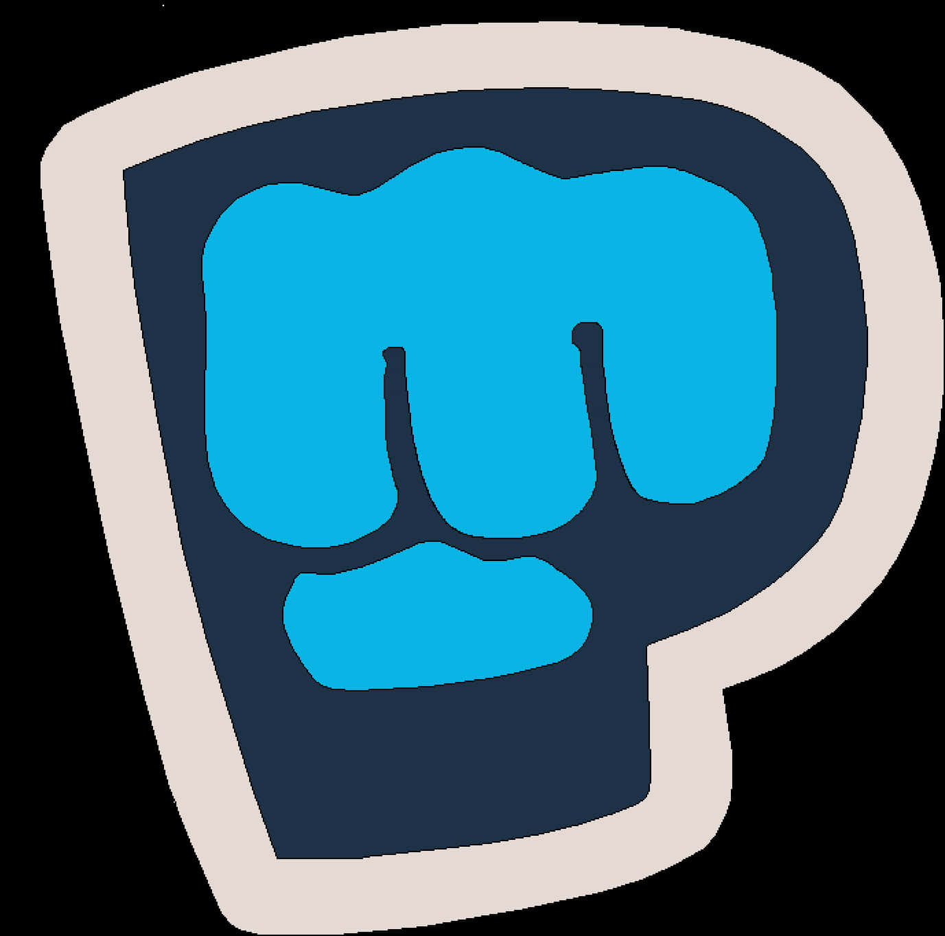 Stylized Blue Fist Icon PNG