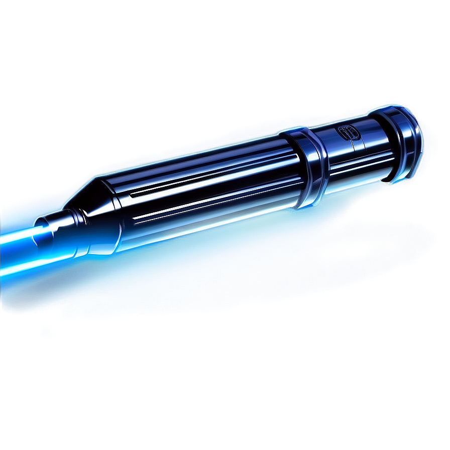 Stylized Blue Lightsaber Graphic Png 06262024 PNG