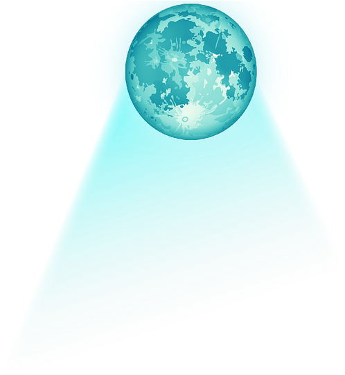 Stylized Blue Moon Illustration PNG