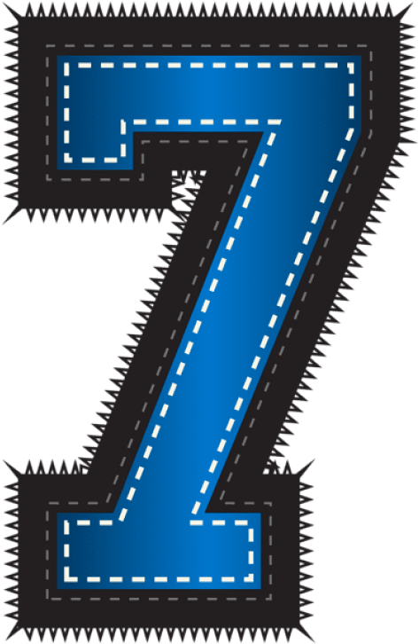 Stylized Blue Number7 PNG