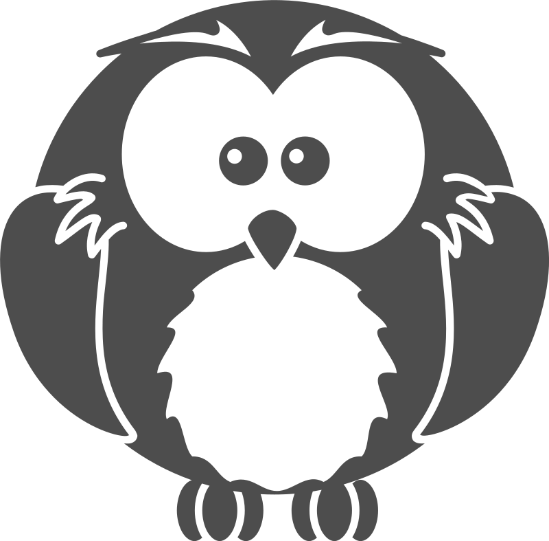 Stylized Blue Owl Graphic PNG
