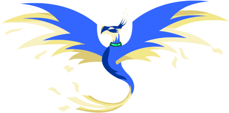 Stylized Blue Phoenix Art PNG