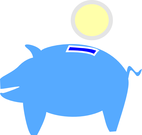 Stylized Blue Piggy Bank Illustration PNG