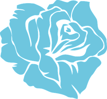 Stylized Blue Rose Graphic PNG