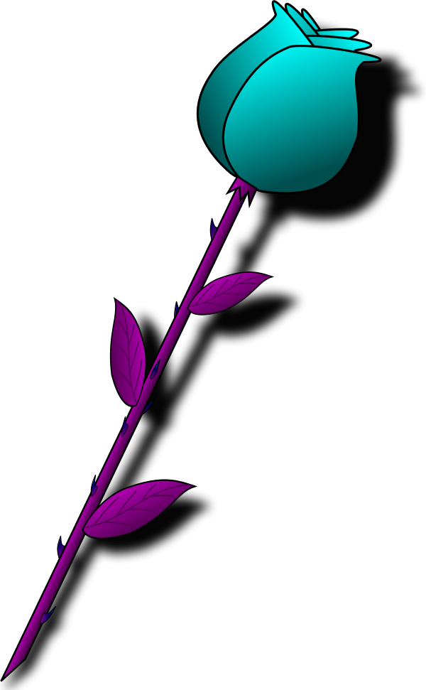 Stylized Blue Rose Vector PNG