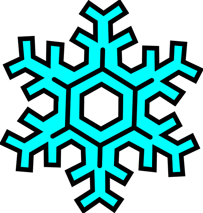 Stylized Blue Snowflake Graphic PNG