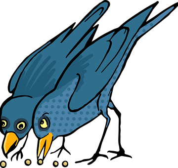 Stylized Blue Swift Illustration PNG