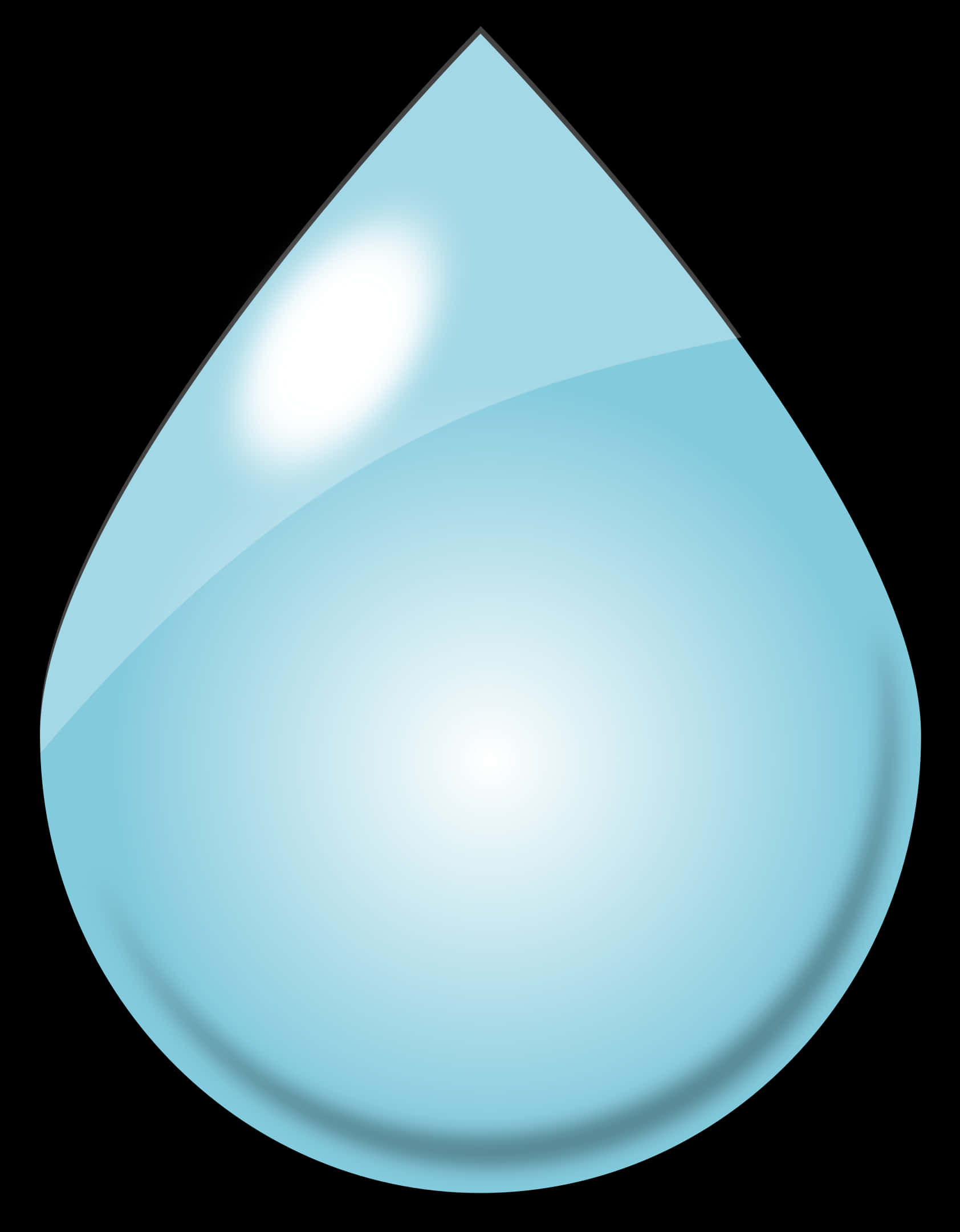 Stylized Blue Tear Drop PNG