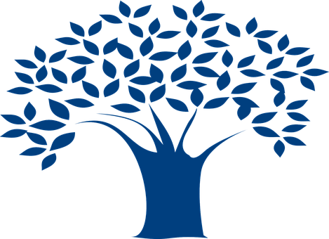 Stylized Blue Tree Graphic PNG